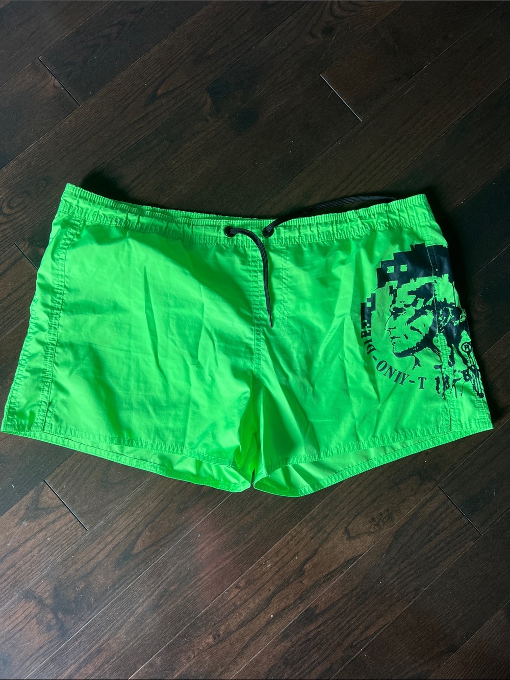 Diesel Neon Green Swim Trunks with White Mesh Lining